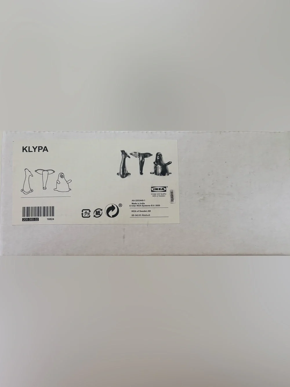 IKEA KLYPA safari animal wall hooks-3 total NEW NWT rhino giraffe elephant